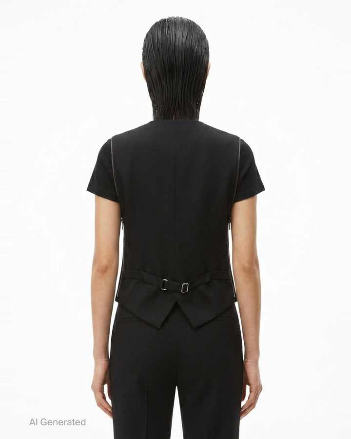 Fitted Tailored Vest with Loop Zip | Alexander Wang | Club21 - back