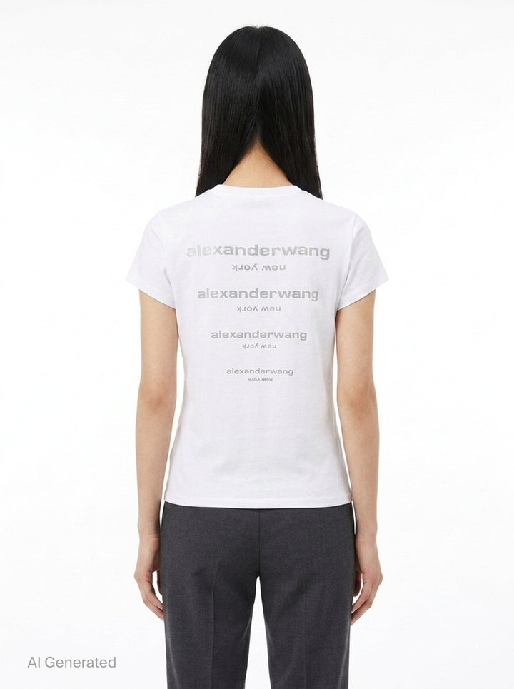 Fitted Tee With Hotfix Gradient | Alexander Wang | Club21 - back
