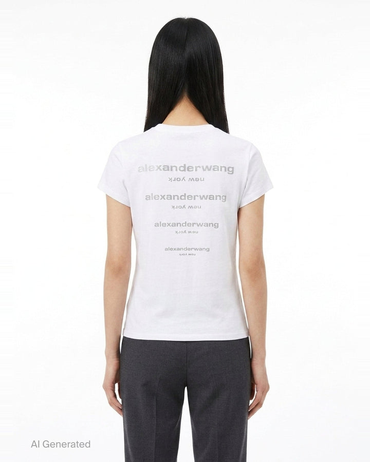 Fitted Tee With Hotfix Gradient | Alexander Wang | Club21 - back