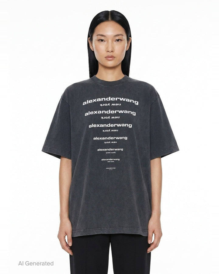 Gradient Logo Short Sleeve Tee | Alexander Wang | Club21 - front