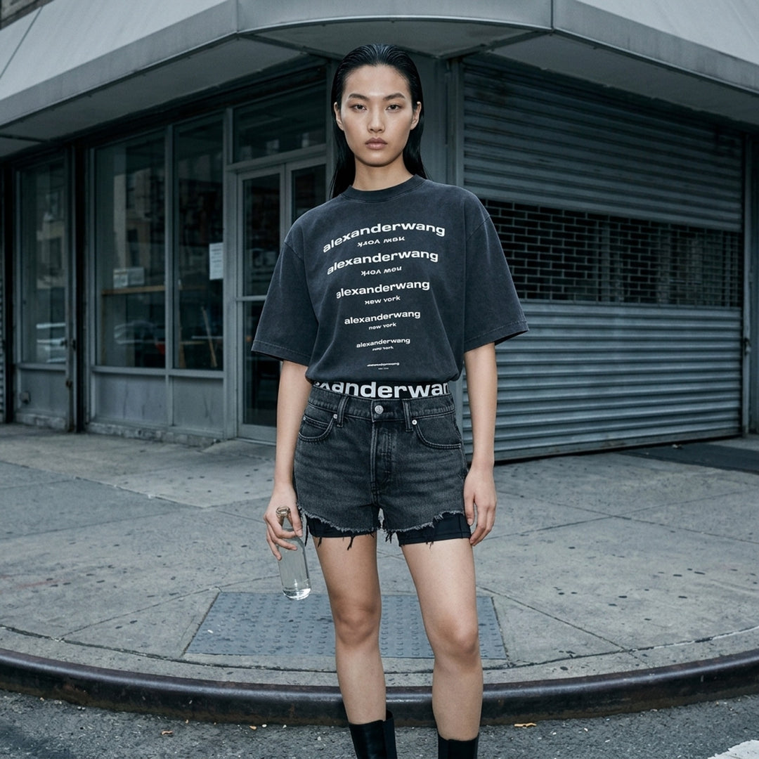 Gradient Logo Short Sleeve Tee | Alexander Wang | Club21 - lifestyle