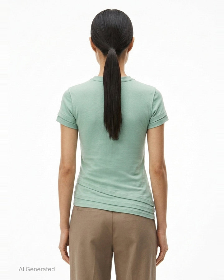 Layered Short Sleeve Top | Alexander Wang | Club21 - back