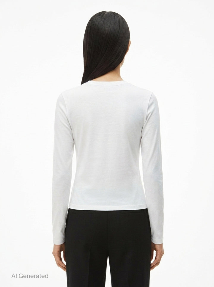 Logo Print Long Sleeve Tee | Alexander Wang | Club21 - back