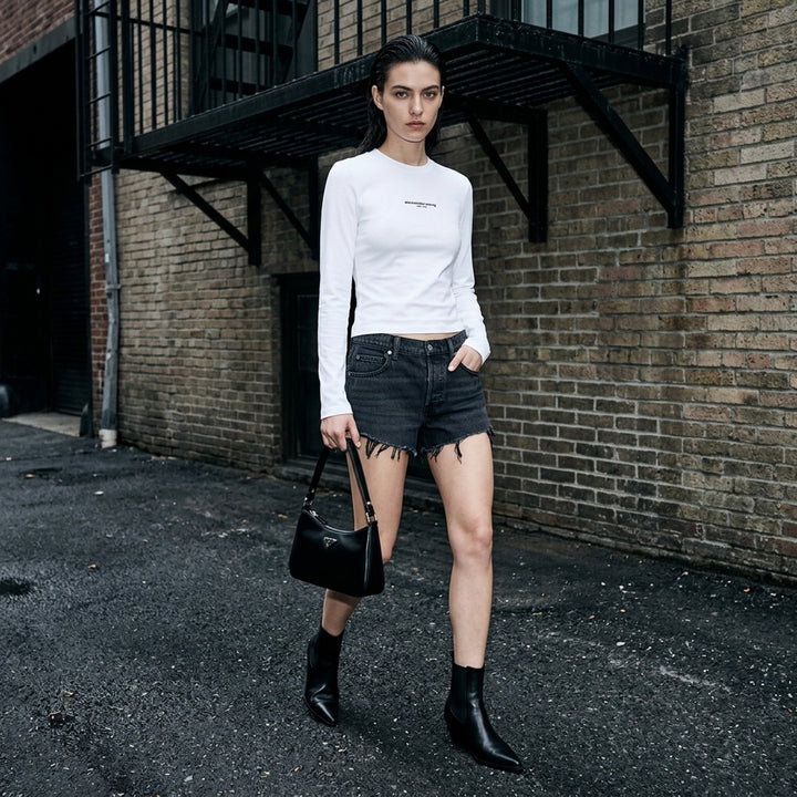 Logo Print Long Sleeve Tee | Alexander Wang | Club21 - lifestyle