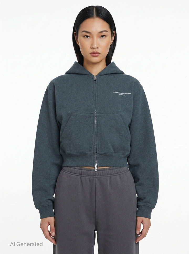 Logo Print Zip-Up Hoodie | Alexander Wang | Club21 - front