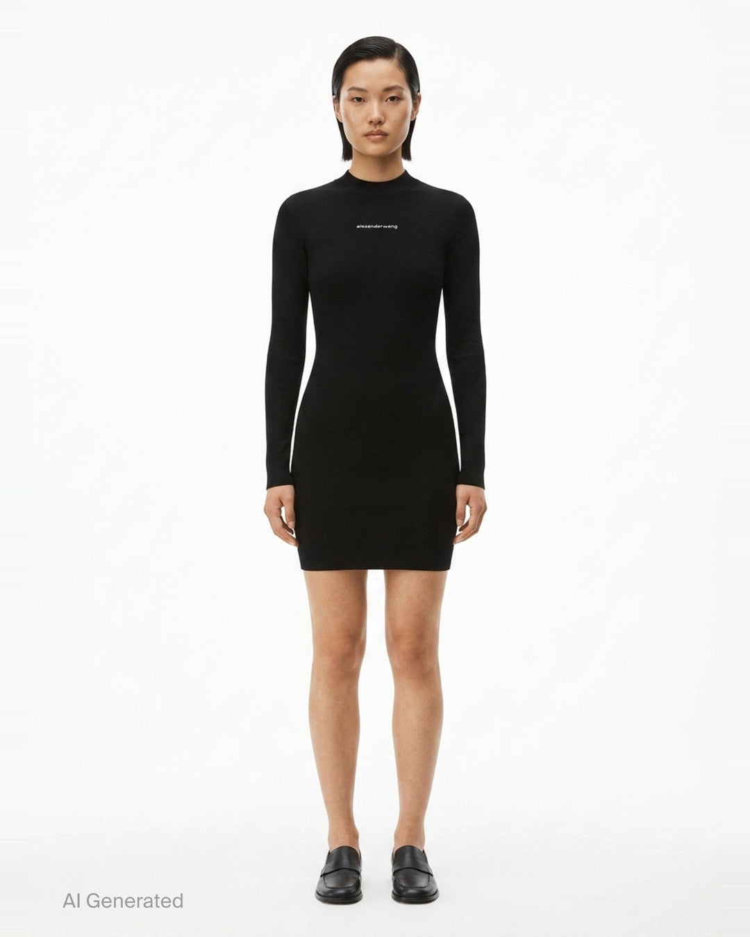Long Sleeve Crew Neck Dress | Alexander Wang | Club21 - front