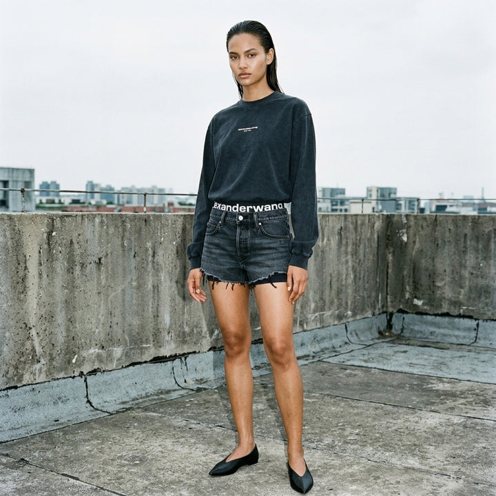 Long Sleeve Logo Print Tee | Alexander Wang | Club21 - lifestyle