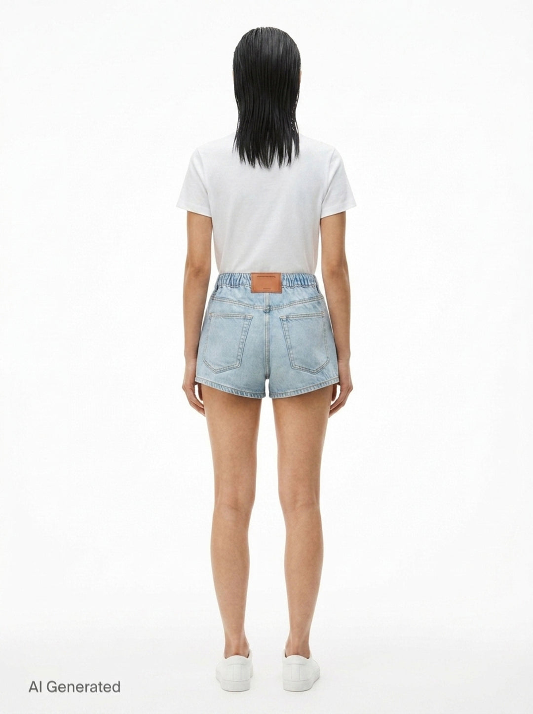 Marathon Rhinestone Denim Shorts | Alexander Wang | Club21 - back