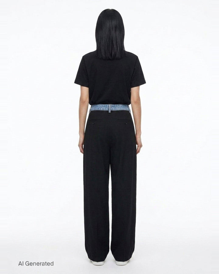Mid-Rise Denim Waistband Pants | Alexander Wang | Club21 - back