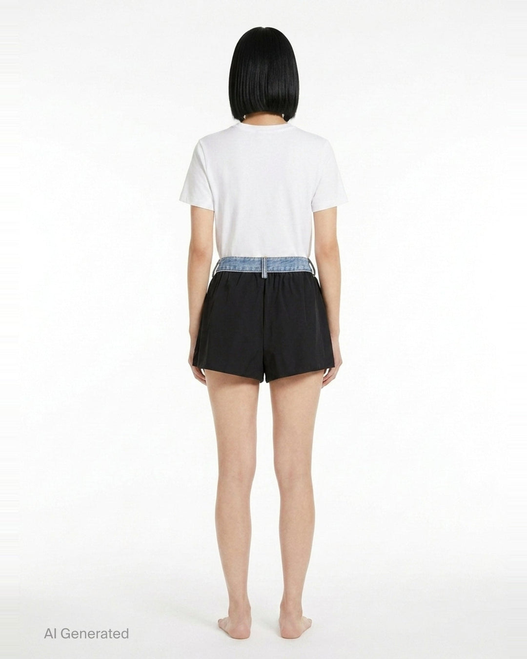Mid-Rise Denim Waistband Shorts | Alexander Wang | Club21 - back