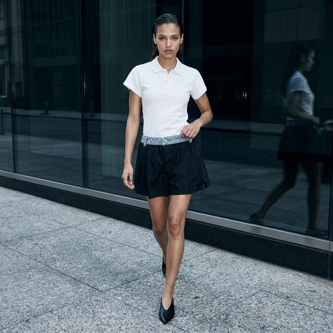 Mid-Rise Denim Waistband Shorts | Alexander Wang | Club21 - lifestyle