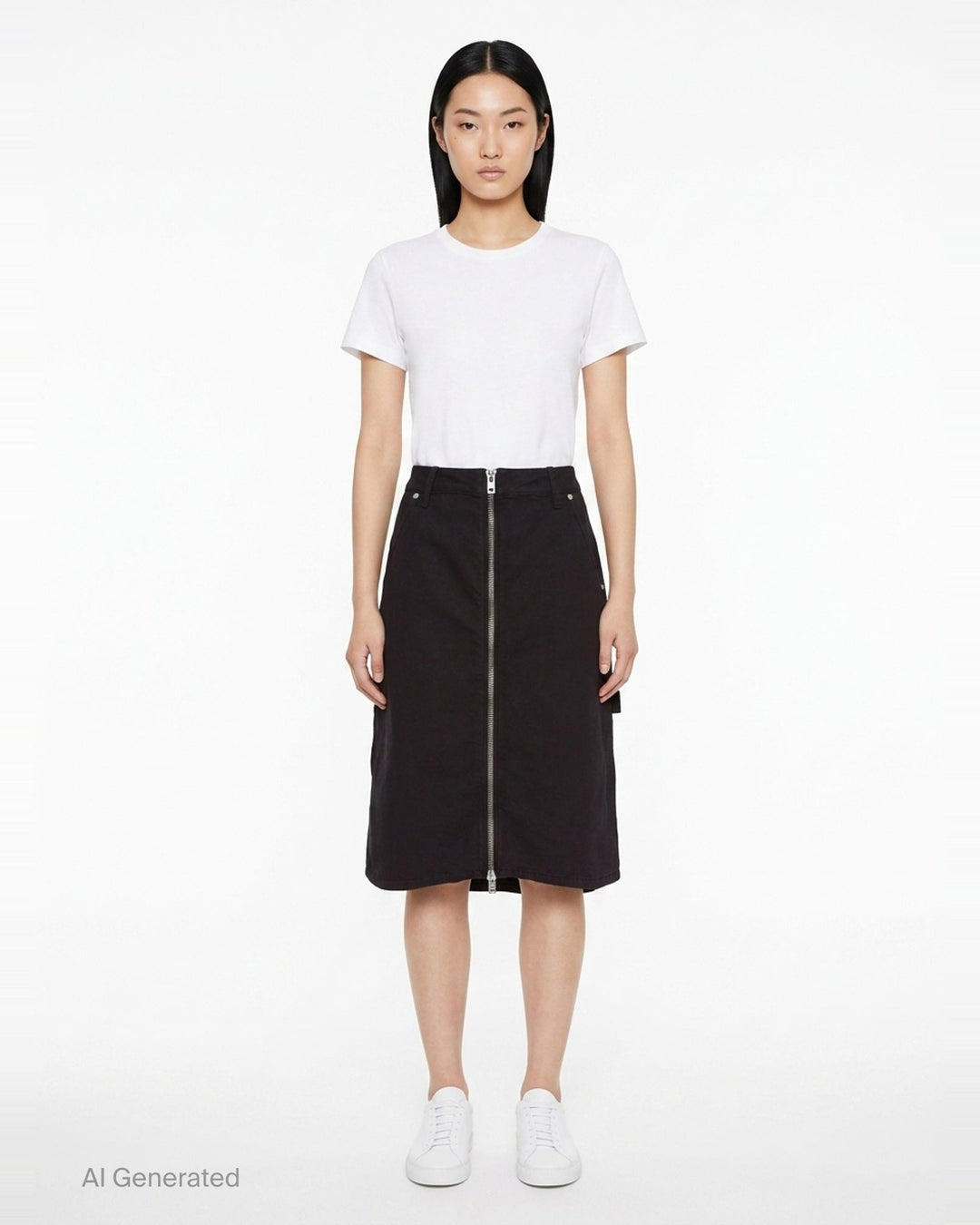 Mid-Rise Midi Zip Skort | Alexander Wang | Club21 - front
