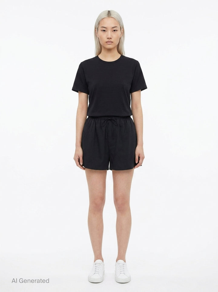 Mid-Rise Pleated Shorts | Alexander Wang | Club21 - front