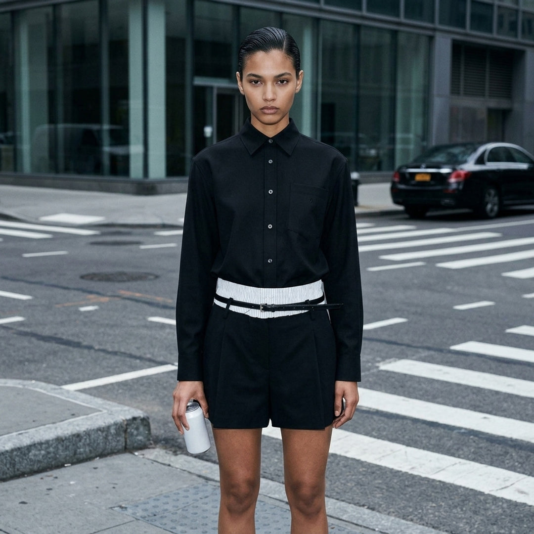 Mid-Rise Pleated Shorts | Alexander Wang | Club21 - lifestyle