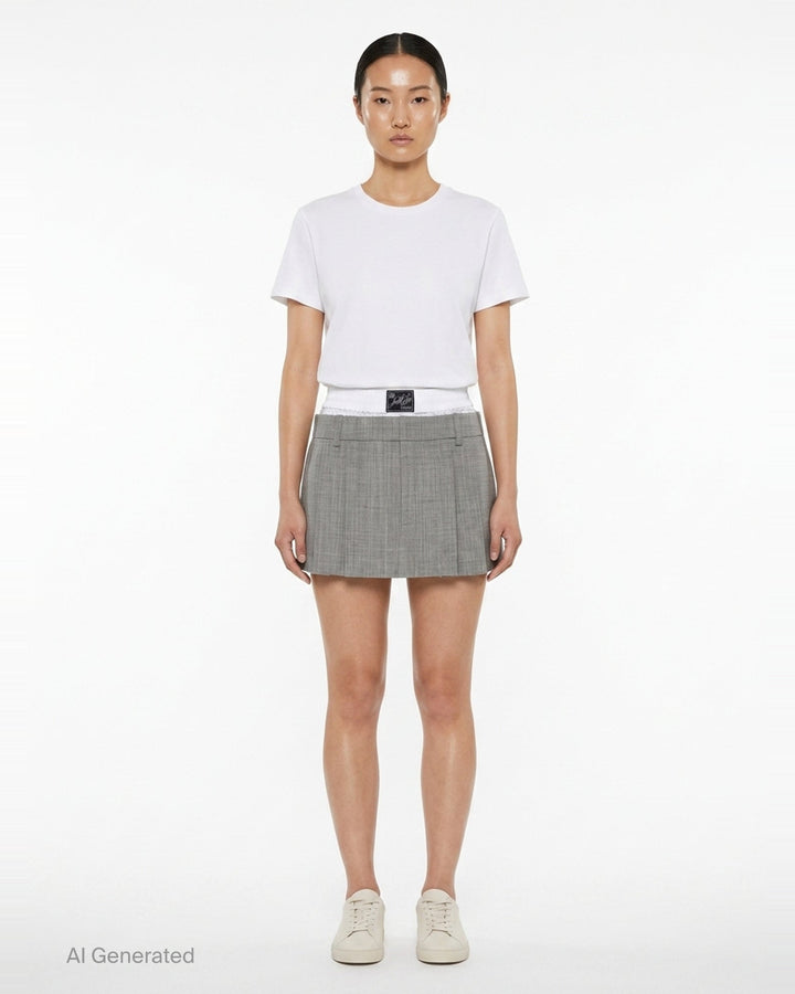 Pre-Styled Pleated Skort | Alexander Wang | Club21 - front