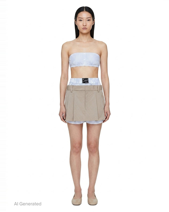 Pre-Styled Pleated Skort | Alexander Wang | Club21 - front