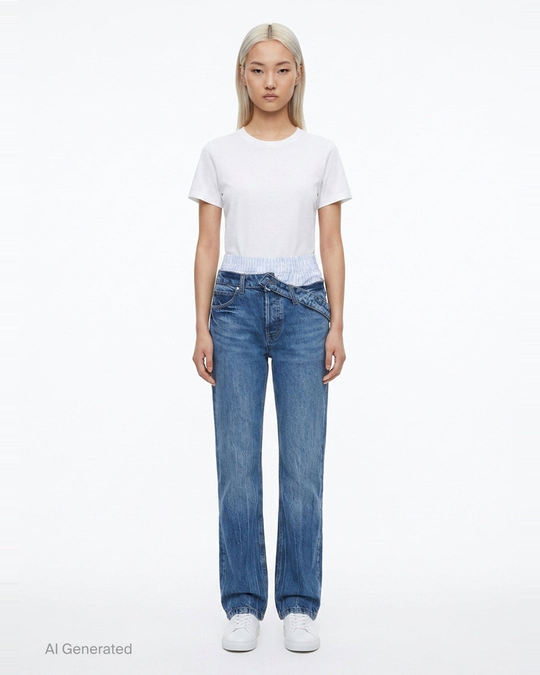 Pre-Styled Slim Jeans With Boxer | Alexander Wang | Club21 - front