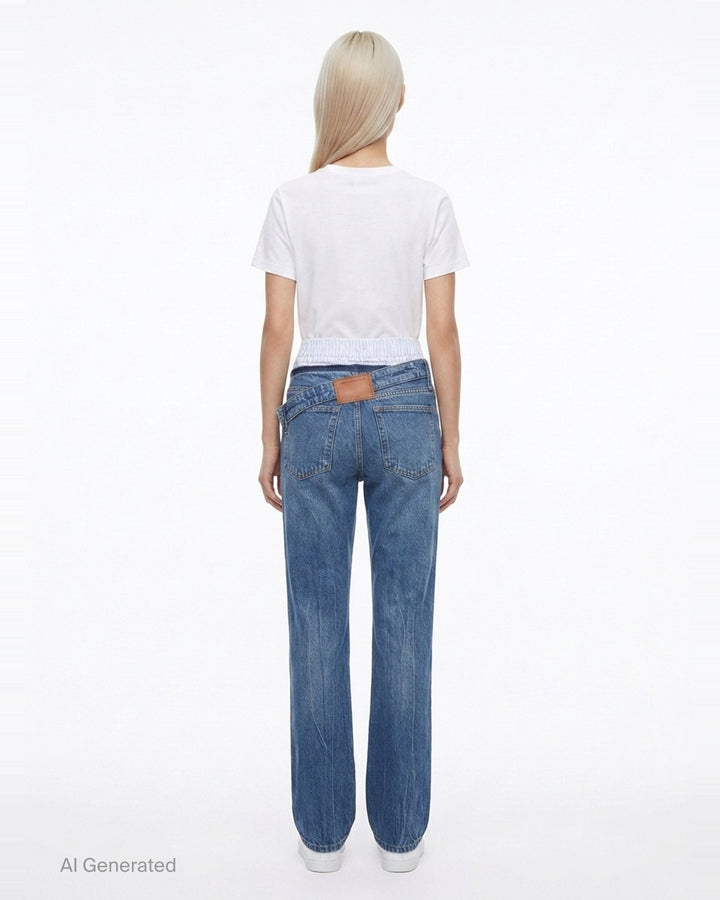 Pre-Styled Slim Jeans With Boxer | Alexander Wang | Club21 - back