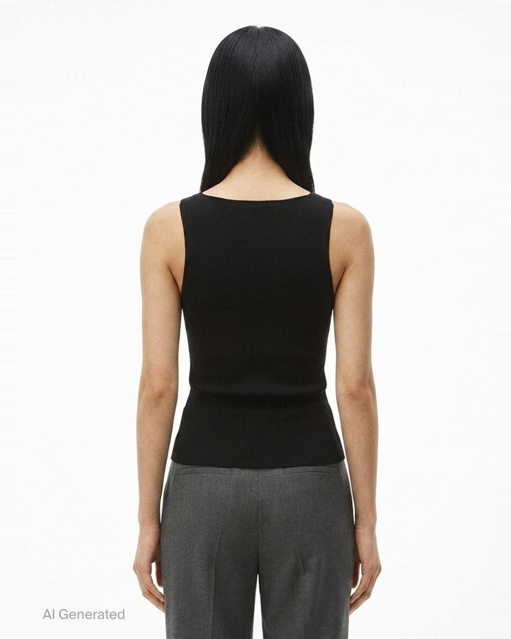Racer Tank With Jacquard Logo | Alexander Wang | Club21 - back