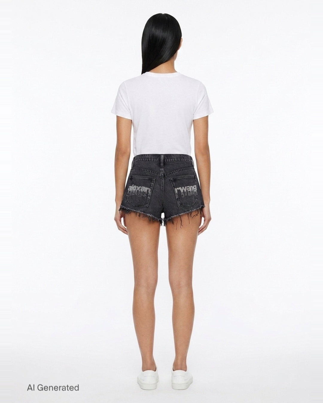 Relaxed Crystal Hotfix Shorts | Alexander Wang | Club21 - back