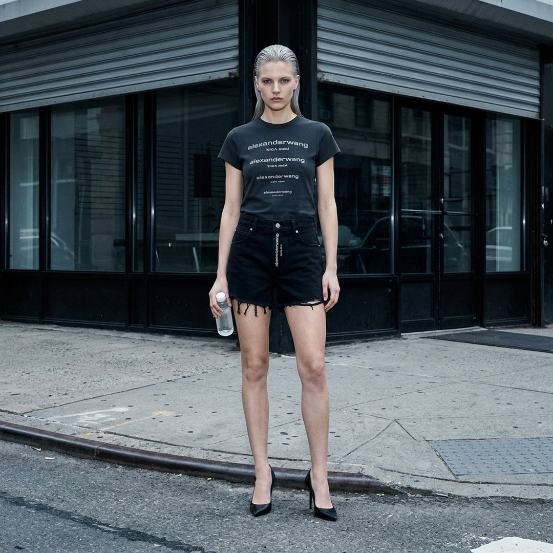 Relaxed Hotfix Logo Shorts | Alexander Wang | Club21 - lifestyle