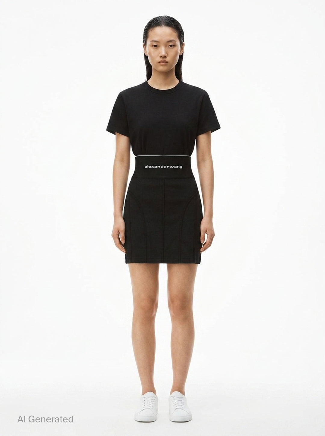 Ribbed High Waisted Mini Skirt | Alexander Wang | Club21 - front