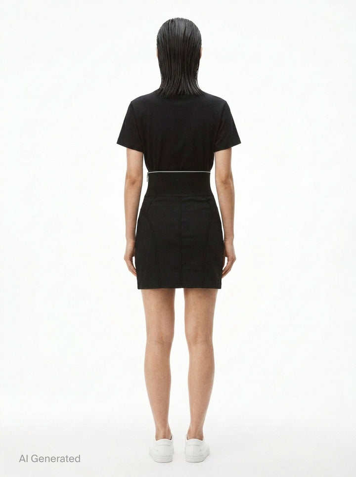 Ribbed High Waisted Mini Skirt | Alexander Wang | Club21 - back