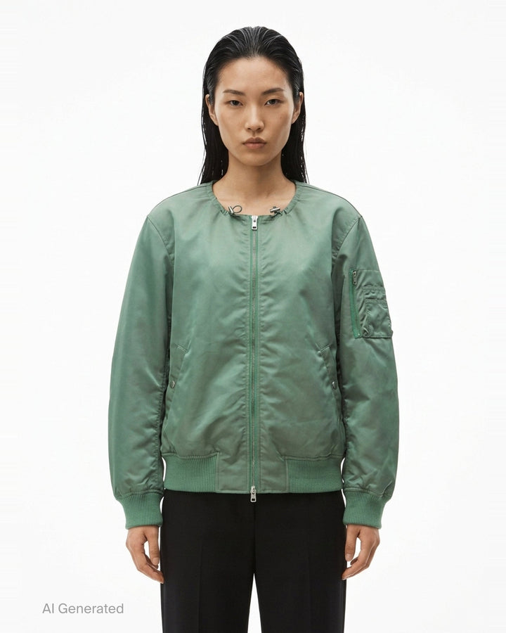 Scoop Neck Bomber Jacket | Alexander Wang | Club21 - front