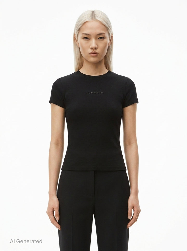 Short Sleeve Crewneck Top | Alexander Wang | Club21 - front