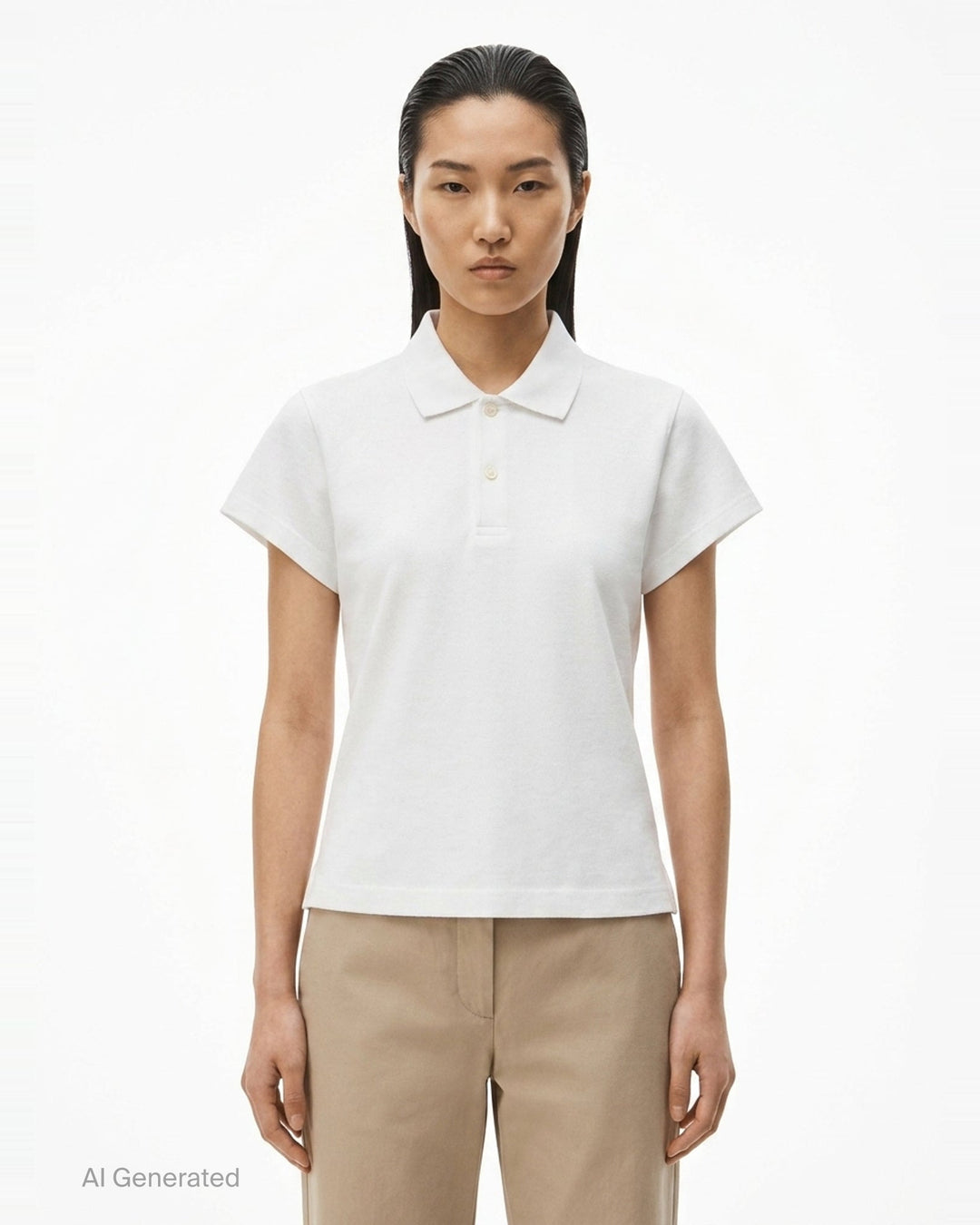 Shrunken Allover Polo Tee | Alexander Wang | Club21 - front