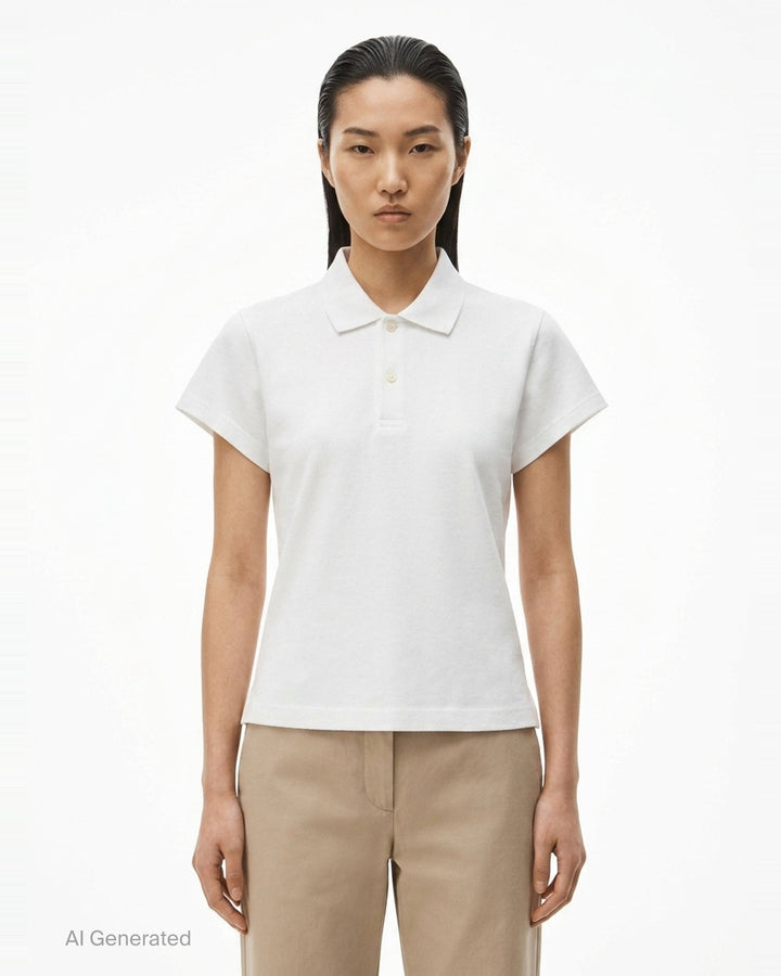 Shrunken Allover Polo Tee | Alexander Wang | Club21 - front