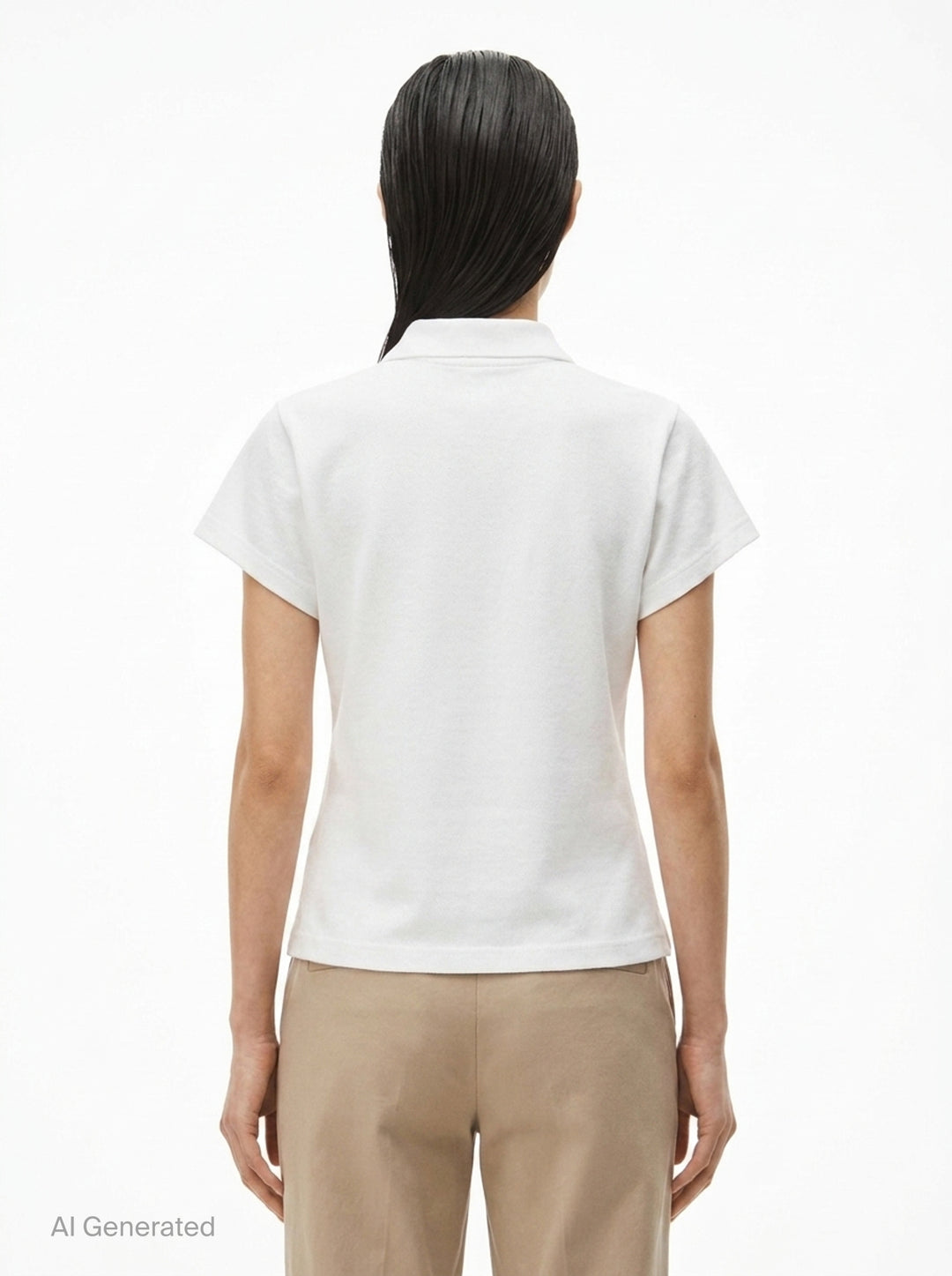 Shrunken Allover Polo Tee | Alexander Wang | Club21 - back