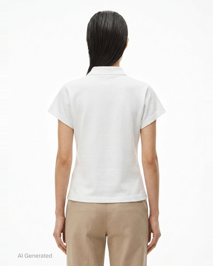 Shrunken Allover Polo Tee | Alexander Wang | Club21 - back
