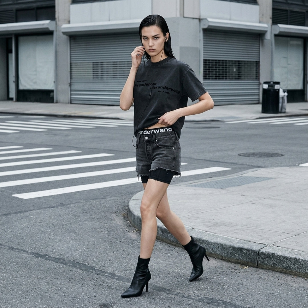 Shrunken Mirrored Logo Tee | Alexander Wang | Club21 - lifestyle