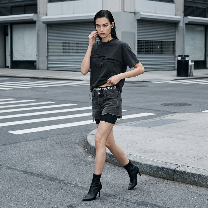 Shrunken Mirrored Logo Tee | Alexander Wang | Club21 - lifestyle