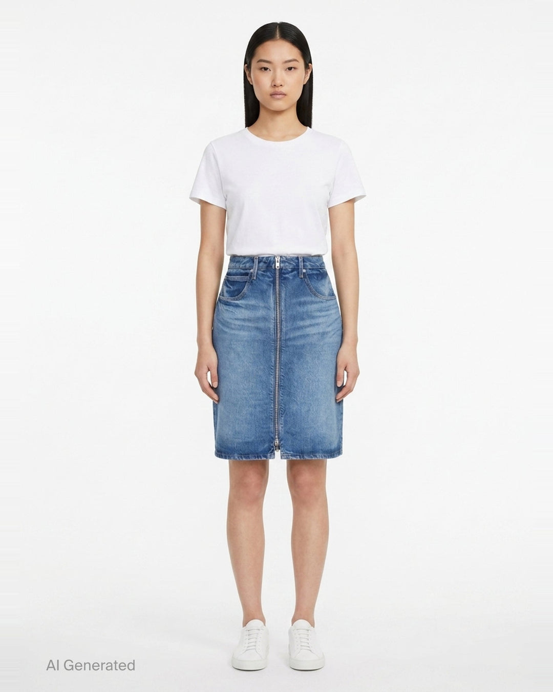 Zip Front Midi Skort | Alexander Wang | Club21 - front
