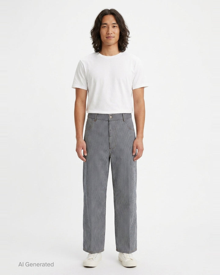 Baggy Fit Striped Jeans | AMI | Club21 - front