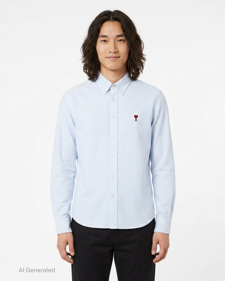 Classic Long Sleeve Button-Down Shirt | AMI Alexandre Mattiussi | Club21 - front