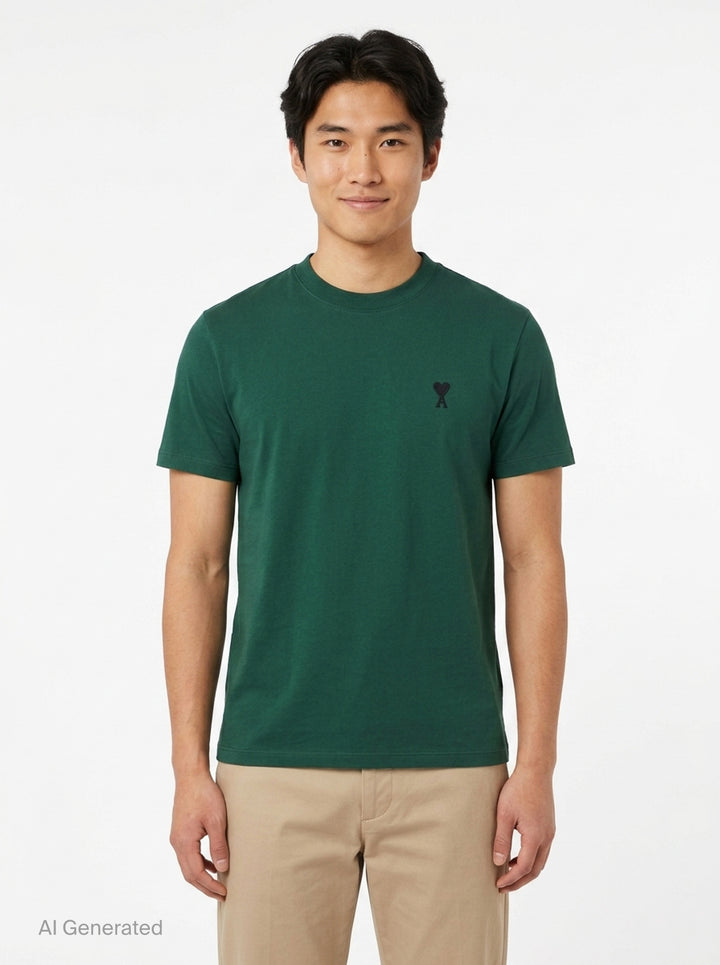 Contrasted Logo Tee | AMI Alexandre Mattiussi | Club21 - front