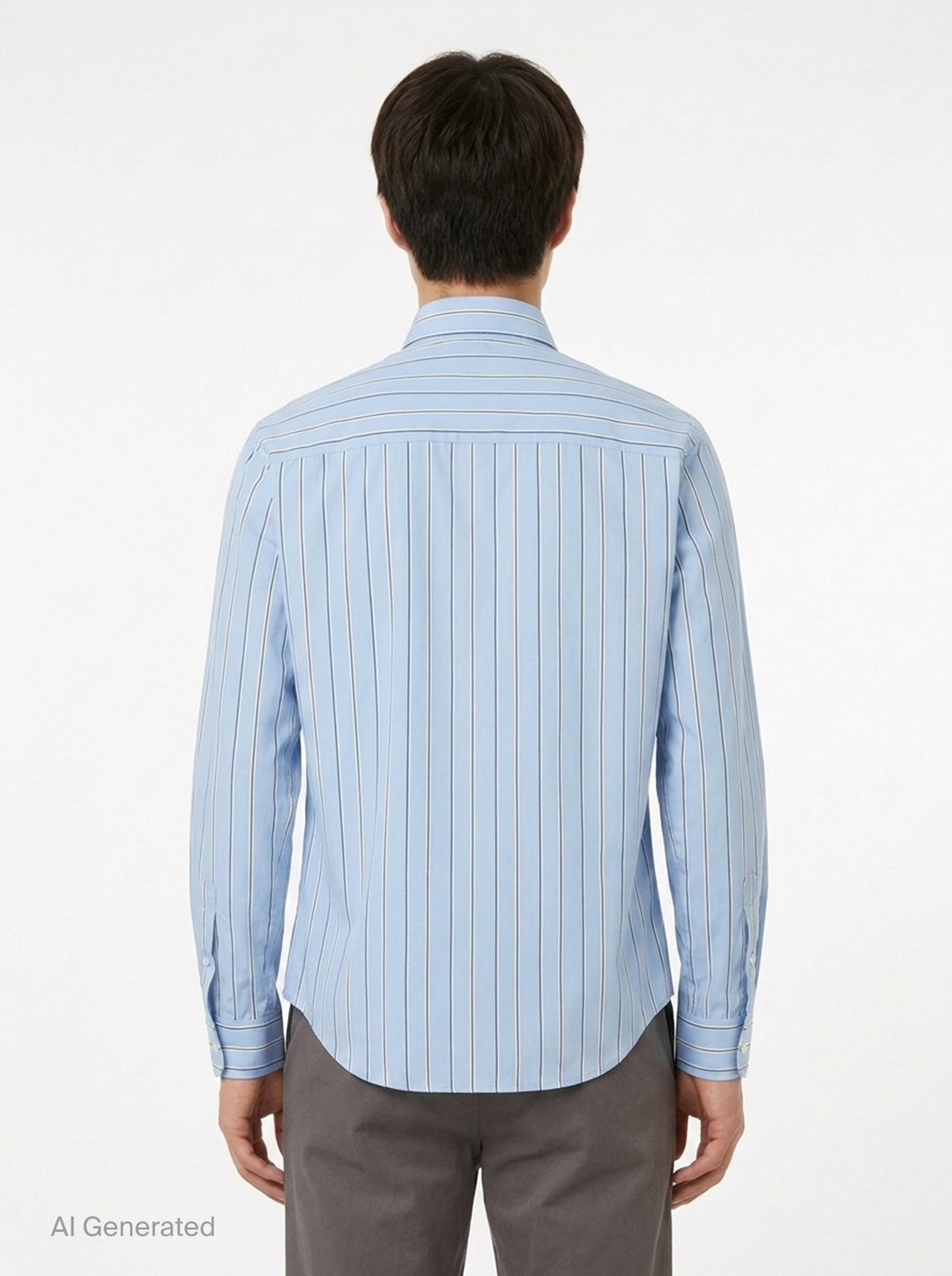 Contrasted Striped Long Sleeve Shirt | AMI Paris | Club21 - back