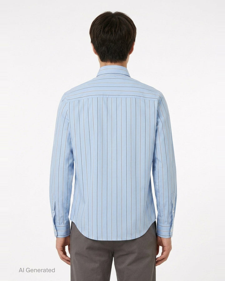 Contrasted Striped Long Sleeve Shirt | AMI Paris | Club21 - back