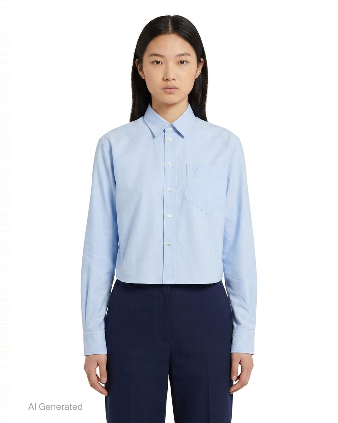 Cropped Classic Fit Shirt | AMI | Club21 - front