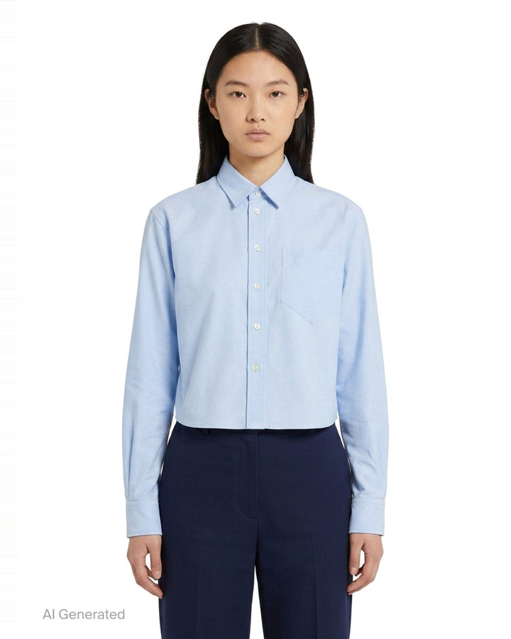 Cropped Classic Fit Shirt | AMI | Club21 - front