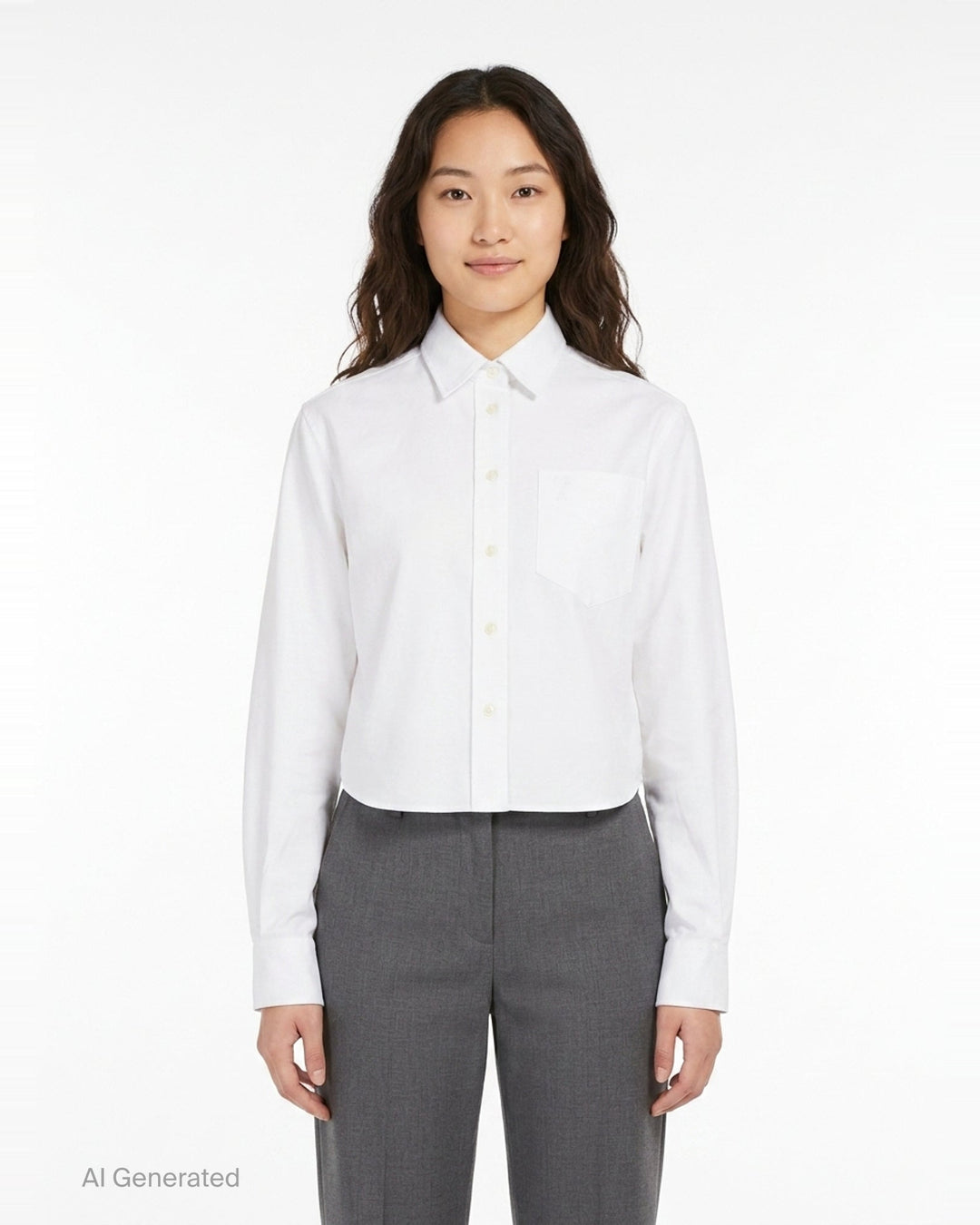 Cropped Classic Fit Shirt | AMI | Club21 - front