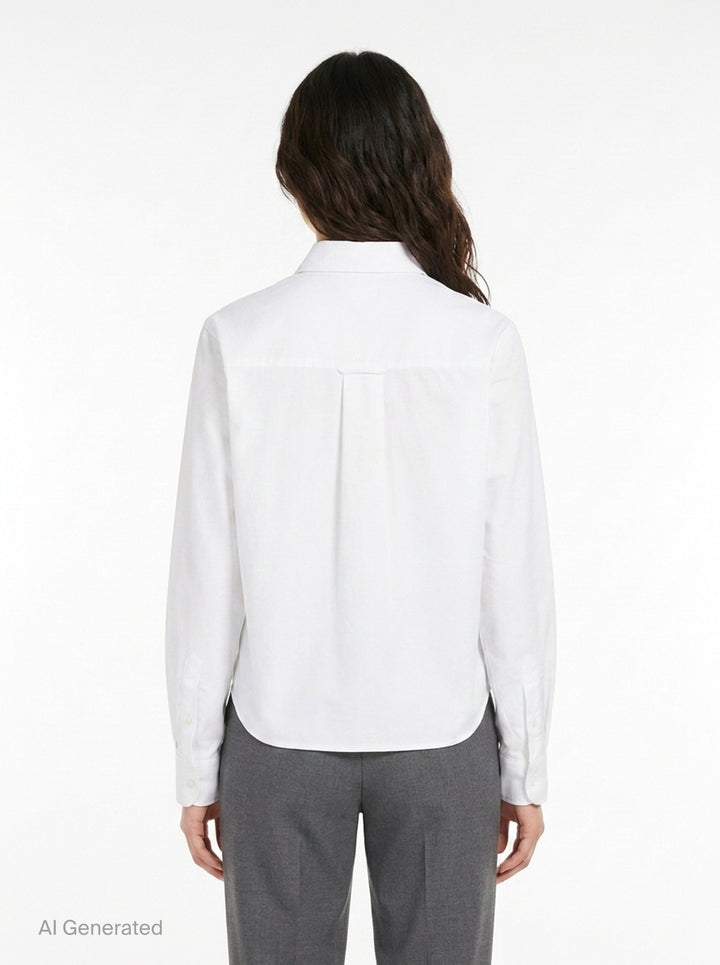 Cropped Classic Fit Shirt | AMI | Club21 - back