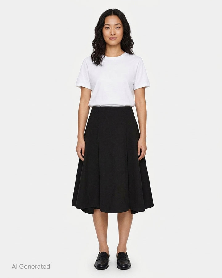 Midi Godet Skirt | AMI | Club21 - front