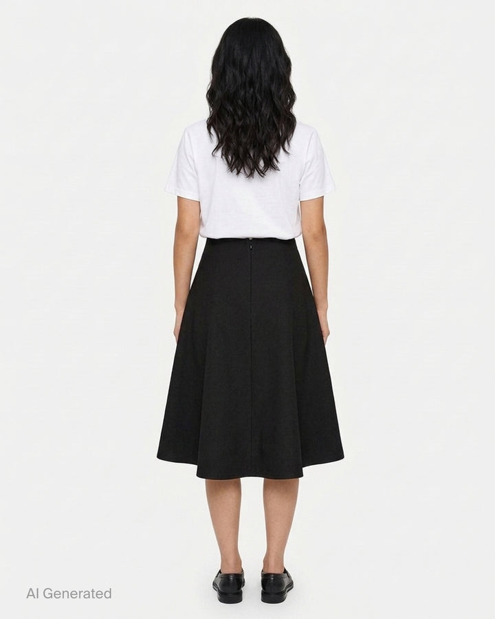 Midi Godet Skirt | AMI | Club21 - back
