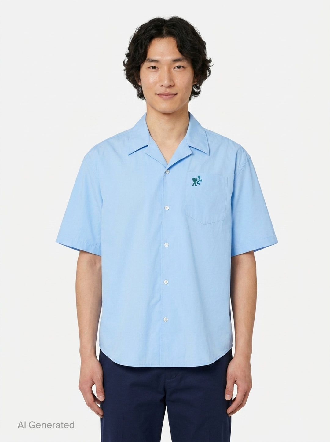 Short Sleeve Boxy Shirt | AMI Alexandre Mattiussi | Club21 - front