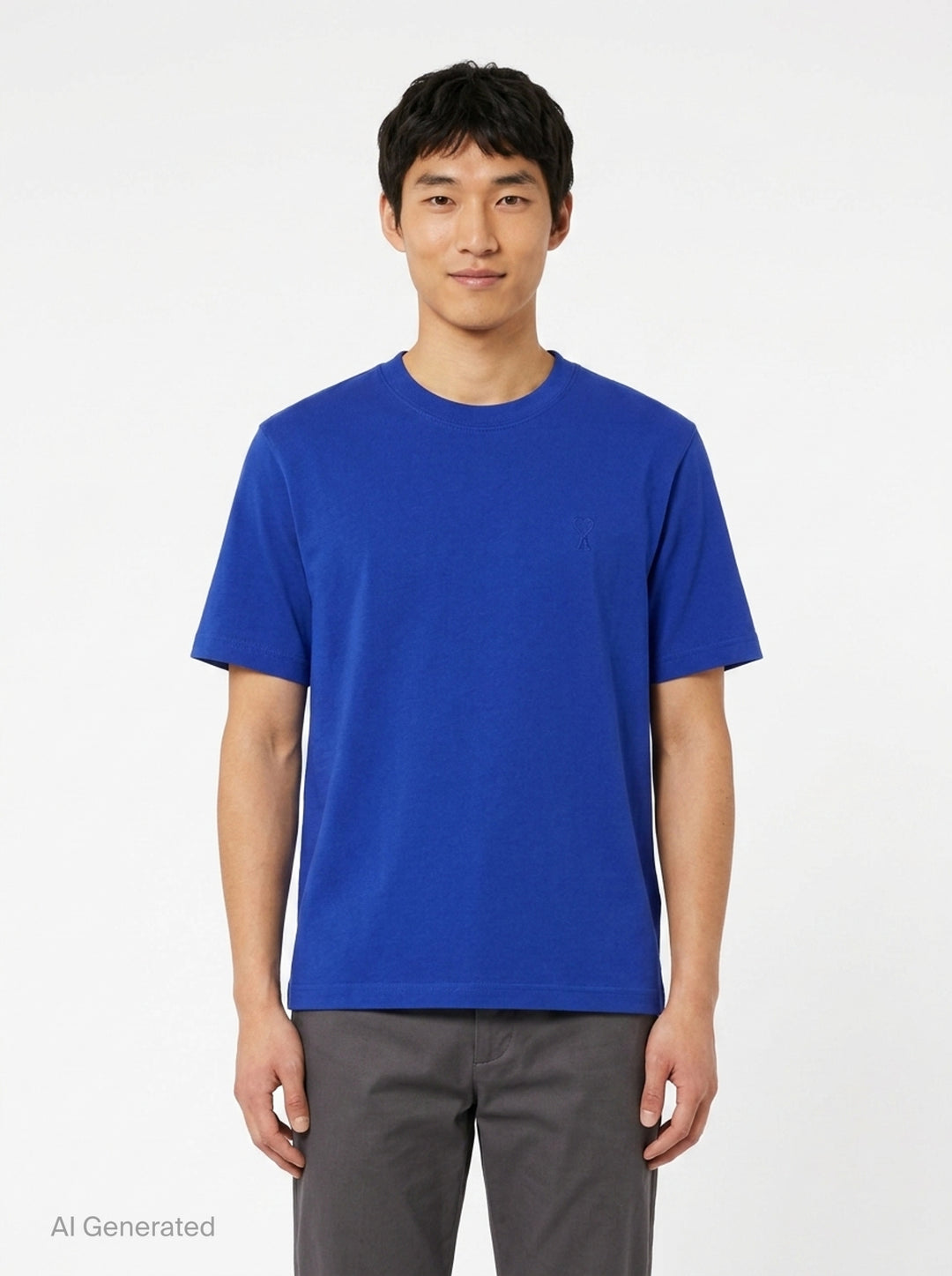 Tonal Embroidered Tee | Ami Alexandre Mattiussi | Club21 - front