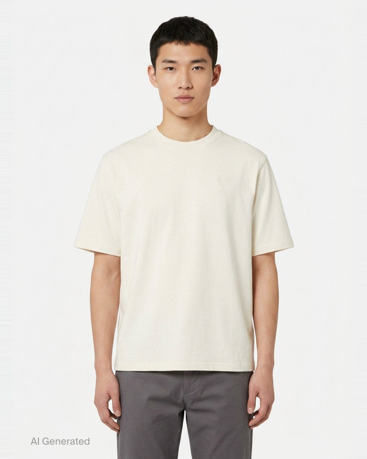 Tonal Embroidered Tee | AMI Alexandre Mattiussi | Club21 - front